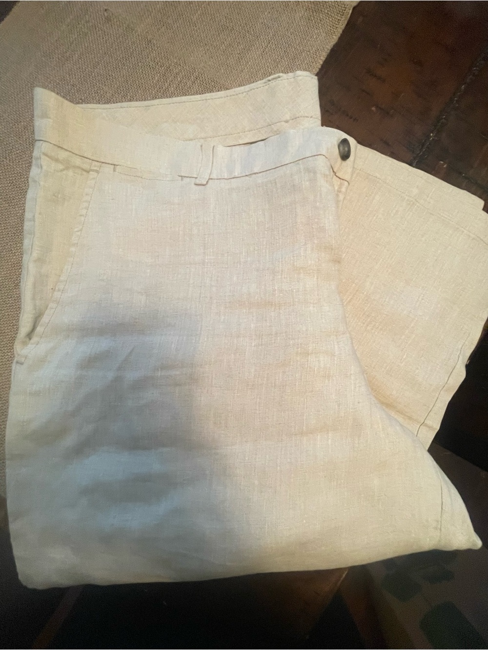 Tasso Elba Men's Linen-Blend Pants in Light Cream